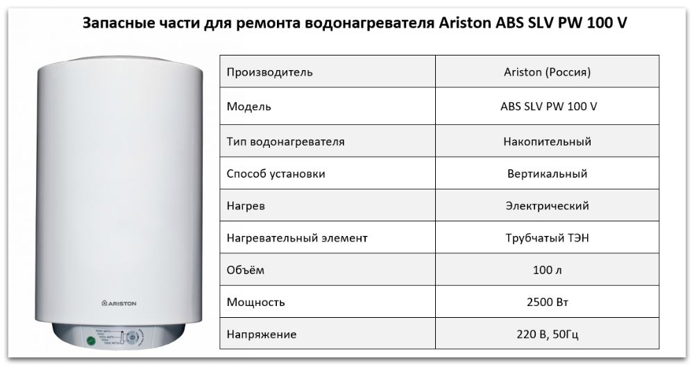 Купить запчасти Ariston ABS SLV PW 100 V в Сургуте