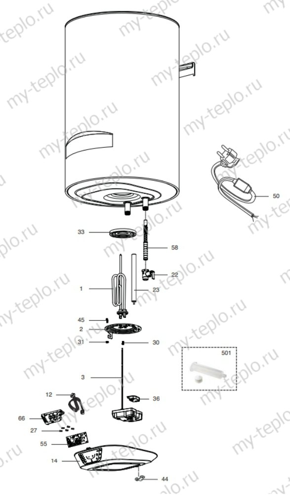 Запчасти Ariston ECO ABS PW 65 V SLIM купить в Сургуте