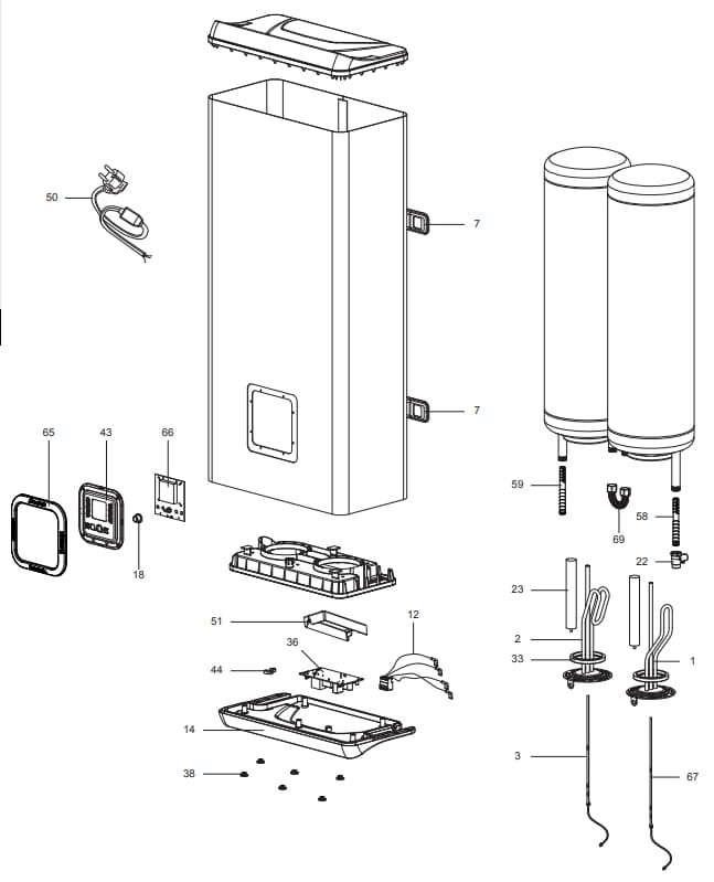 Запчасти для Ariston ABS VLS PLUS INOX PW 50: схема Запчасти Ariston ABS VLS PLUS INOX PW 50 купить в Сургуте