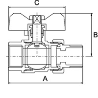 Купить  Кран Кран шаровый с американкой Хром PF STANDARD       